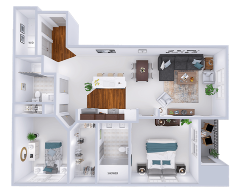 a floor plan of a house with a bedroom and a bathroom